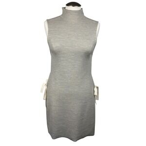 Alice + Olivia Women's Alvera Tunic SP Gray Mock Neck Sleeveless‎ Tie Detail